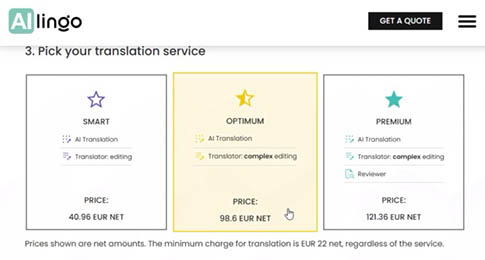 Pick your translation service
