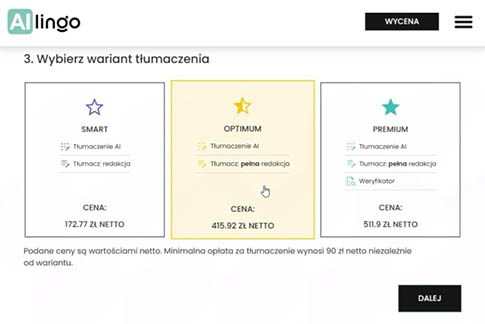 Wybierz wariant tłumaczenia
