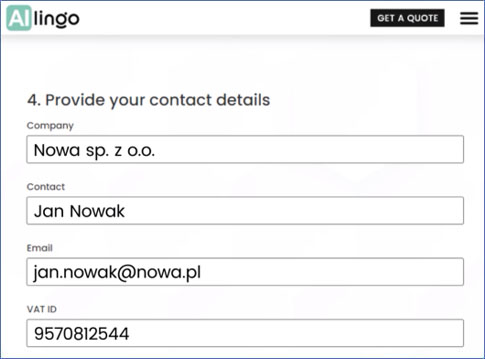 Provide your contact details