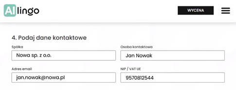 Podaj dane kontaktowe