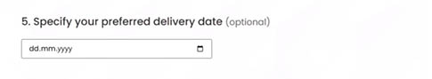 Specify delivery date